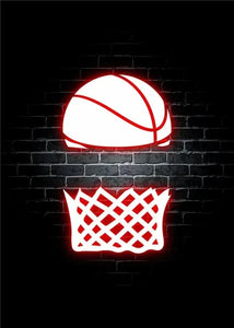Modern Basketball Posters and Prints Neon