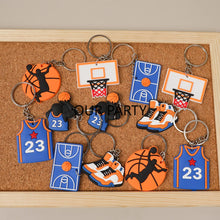 Load image into Gallery viewer, Basketball Theme PVC Keychain x12 pcs