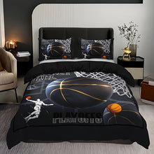 Load image into Gallery viewer, 3pcs Sports Basketball Duvet Cover Set (1 Duvet Cover + 2 Pillowcase Without Pillow Insert)