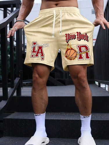 Men's Casual Basketball-Themed  Shorts - 