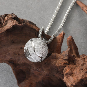 1pc Punk Hip-hop Rock Sports Style Solid Basketball Necklace Tide Men's Titanium Steel Pendant Couple Pendant