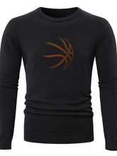 Load image into Gallery viewer, Men&#39;s Basketball Graphic Print Knitted Pullover, Casual Long Sleeve Slim-fit Crew Neck Sweater For Fall Winter